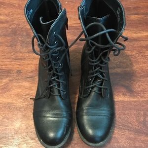 Black combat boots